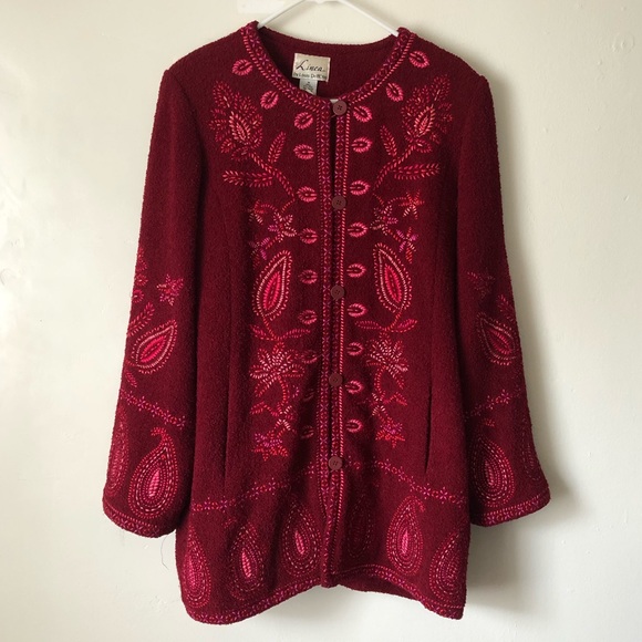 Linea Jackets & Blazers - Beautiful Linea Floral Embroidered Long Coat